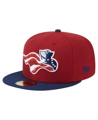 Мужская приталенная шляпа Somerset Patriots Authentic Collection 59 из коллекции New Era бордового/темно-синего цвета.
