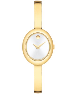 Овальный браслет из швейцарского кварца Movado Women's Museum, желтые PVD часы, 22 x 26 мм