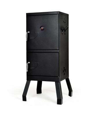 Вертикальный 2-ярусный гриль для барбекю на открытом воздухе с датчиком температуры