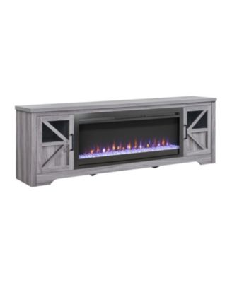 Каминная подставка для телевизора Streamdale Furniture 75" для телевизоров до 80",с электрическим камином 44", серая