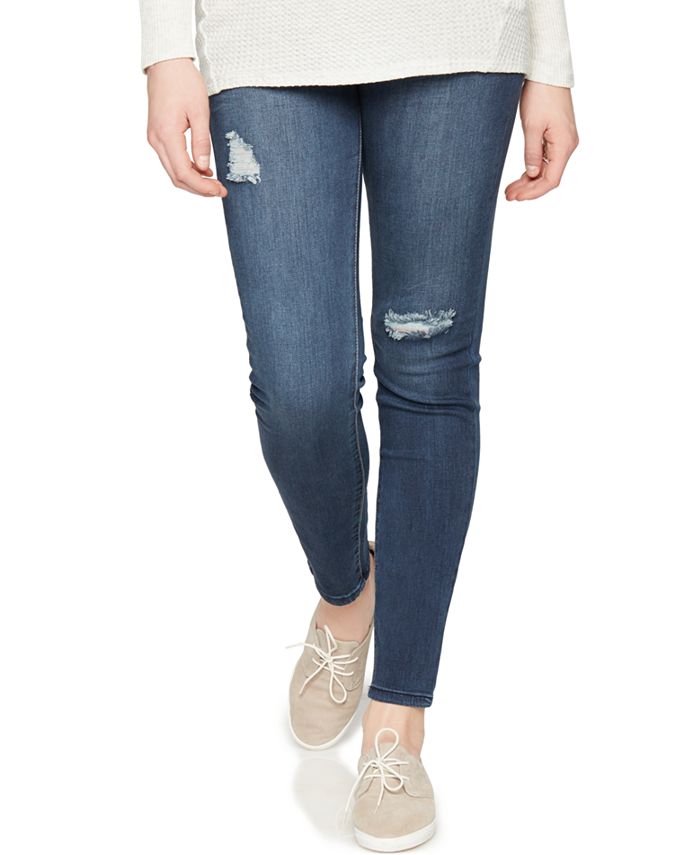 Kensie Jeans Distressed Maternity Skinny Jeans True Blue Wash Reviews Maternity Women Macy S Stock up on essentials with our line of maternity jeans. kensie jeans distressed maternity
