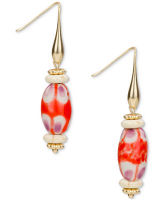 Серьги-капли Patricia Nash из разноцветных бусин золотистого цвета