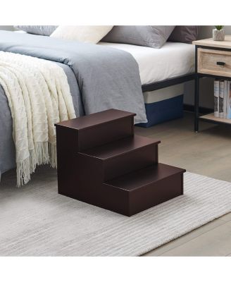 Kings Brand Furniture Darien 3-ступенчатый деревянный табурет для взрослых и детей, Собачья лестница красного цвета