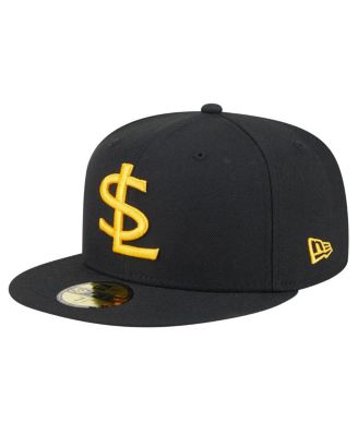 Мужская черно-белая шляпа New Era Authentic из коллекции Salt Lake Bees Authentic Collection 59, облегающая фигуру.