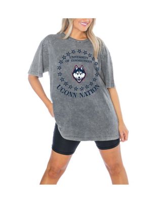 Женская футболка оверсайз UConn Huskies On Point от Gameday Couture цвета древесного угля серого цвета