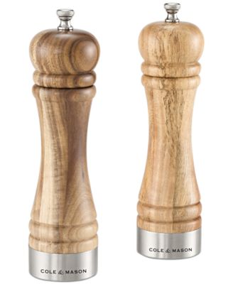 Подарочный набор мельниц для соли и перца Cole & Mason Camden из дерева акации, нержавеющей стали