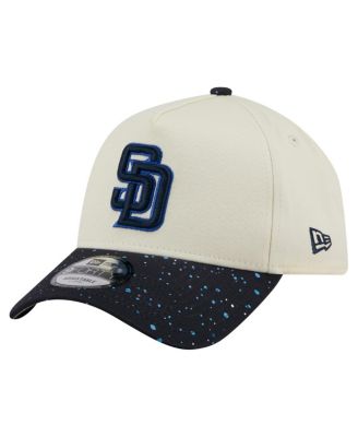 Мужская шляпа New Era кремового цвета San Diego Padres в крапинку с А-образной оправой длиной 9 футов, регулируемая по длине, слоновая кость / кремовый