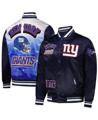 Мужская куртка Pro Standard из сублимированного атласа New York Giants темно-синего цвета на полной застежке