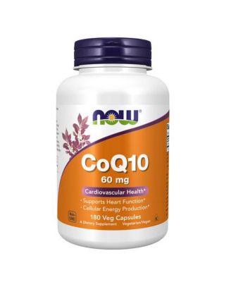 NOW Foods CoQ10 , 60 мг,180 капсул белого цвета