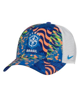 Мужская и женская синяя бейсболка дальнобойщика Nike с принтом 