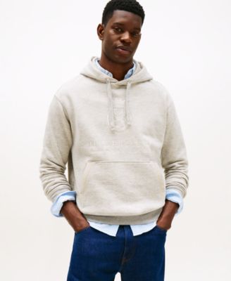 Мужская толстовка с вышитым логотипом Tommy Hilfiger в тон