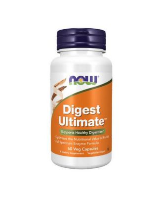 NOW Foods Digest Ultimate, 60 капсул белого цвета с зелеными вставками