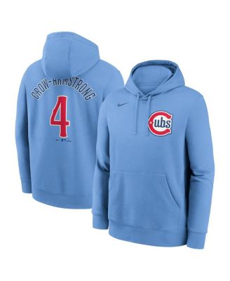 Мужская толстовка Nike Pete Crow-Armstrong светло-голубого цвета с именем и номером игрока Chicago Cubs, флисовый пуловер с капюшоном