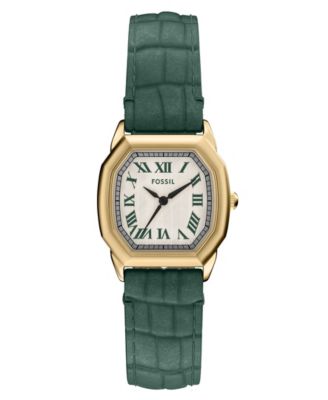 Женские часы Fossil Harlow из зеленой кожи Кроко с тремя стрелками, 27 мм