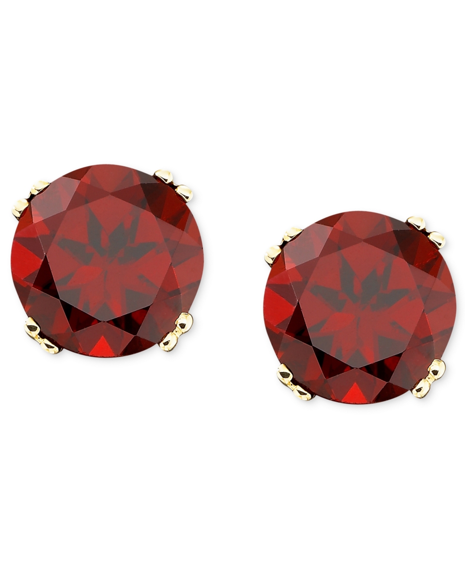 14k Gold Garnet Stud Earrings (4 ct. t.w.)   Earrings   Jewelry