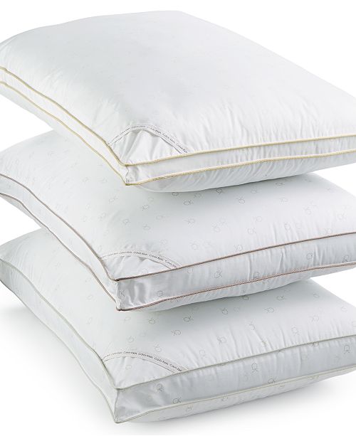 Calvin Klein Tossed Logo Print Density Down Alternative Gusset Pillows Hypoallergenic Reviews Pillows Bed Bath Macy S