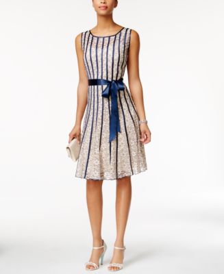 SL Fashions Sleeveless Belted A-Line Dress & Reviews - Dresses - Women ...