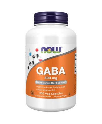 NOW Foods Gaba ,500 мг, 200 капсул фиолетового цвета