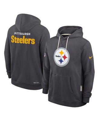 Мужская толстовка Nike Anthracite Pittsburgh Steelers Sideline Standard Issue Initial Home Dri-FIT с капюшоном