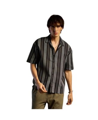 Мужская тканая рубашка оверсайз в полоску Campus Sutra