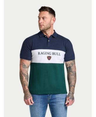 Мужское поло из пике с вырезами и нашивками Raging Bull S/S