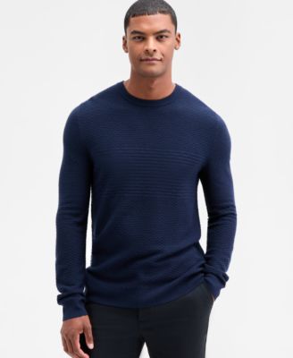 Мужской свитер Alfani с круглым вырезом и длинными рукавами из текстурированного мериноса от Macy's Exclusive