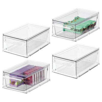 Выдвижной кухонный ящик для хранения IDesign - Набор из 4 прозрачных ящиков