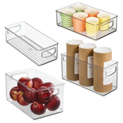 Пластиковые штабелируемые ящики для хранения IDesign с ручками, 4 упаковки