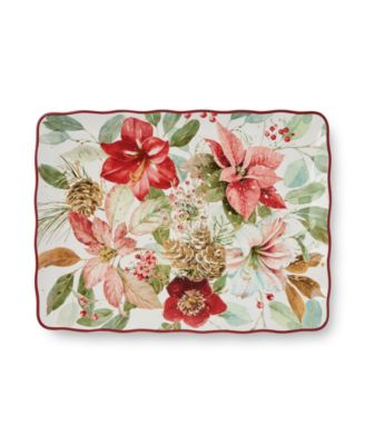 Прямоугольное блюдо с сертифицированными международными зимними цветами