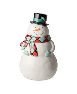 Сертифицированная международная трехмерная банка для печенья Christmas Whimsy Snowman со снеговиком