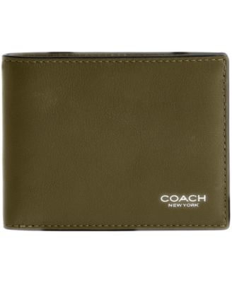 Мужской тонкий бумажник COACH из натуральной цельнозерновой кожи для купюр