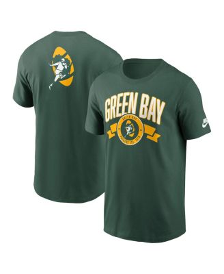 Мужская футболка Nike Green Green Bay Packers с перемоткой спереди и сзади Hit Essential