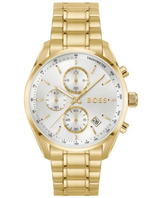 Мужские кварцевые часы Hugo Boss Grand Prix 40 с модным хроно-ионным покрытием из тонкой позолоченной стали, 40 мм золото