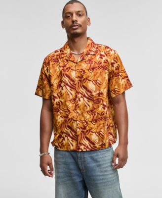 Мужская рубашка свободного кроя Zebra Camp от Mode of One, эксклюзивная модель Macy's