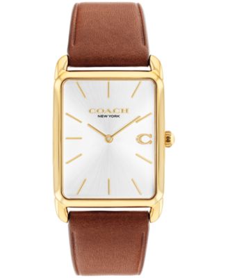 Мужские часы COACH с кожаным ремешком Elliot Saddle, 32 x 36 мм