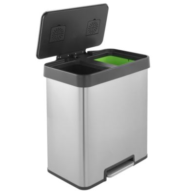 прямоугольный мусорный бак для вторичной переработки объемом 10,6 галлона с двумя 20-литровыми отделениями