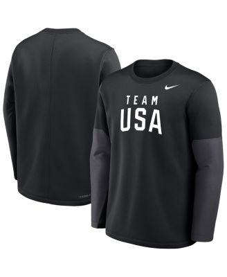 Мужская черная футболка Nike Team USA Coachs Therma-FIT с длинным рукавом