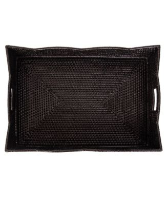 Прямоугольный поднос для коллекции гребешков из ротанга компании Artifacts Trading Company