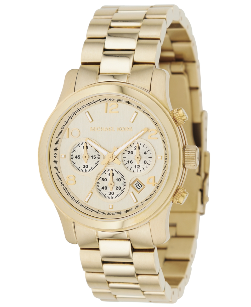 Michael Kors Watch, Womens Chronograph Runway Gold Tone Stainless