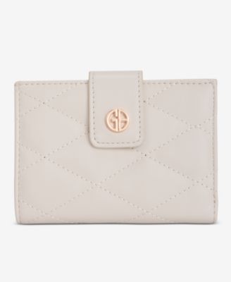 Кошелек-каталожник в стеганой рамке от Giani Bernini, эксклюзивный бежево-коричневый цвет Macy's