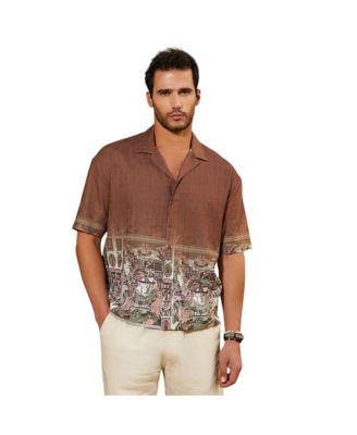 Мужская рубашка оверсайз Campus Sutra пепельно-коричневого цвета в стиле инди-омбре
