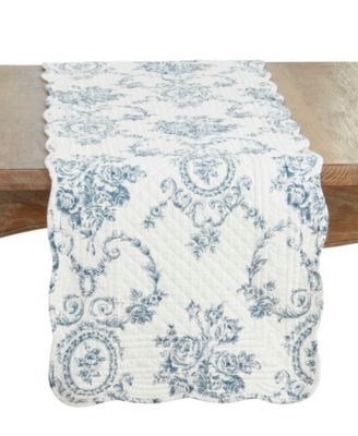 Настольная дорожка Saro Lifestyle из стеганого текстиля с цветочным рисунком, 16 