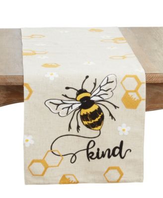 Настольная дорожка Saro Lifestyle из льняной смеси Bee Kind Honeycomb, 16 
