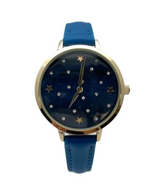 Женские часы Olivia Pratt из искусственной кожи со звездами и стразами, синие