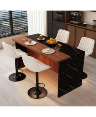 Кухонный остров Streamdale Furniture, отделанный мрамором, со светодиодной подсветкой