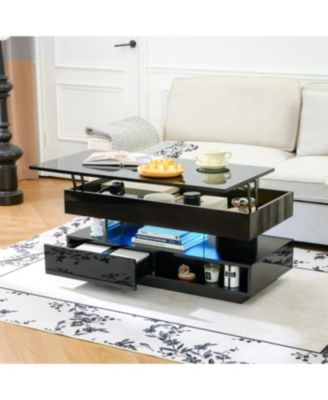 Журнальный столик Streamdale Furniture с подъемной столешницей, скрытым местом для хранения и светодиодной подсветкой