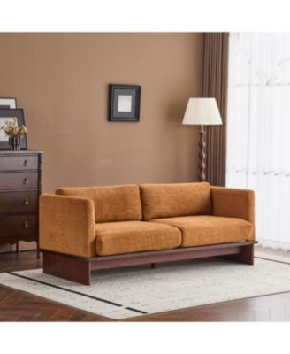 Streamdale Furniture Бежевый 77" Современный 3-местный диван Букле с основанием из массива дерева