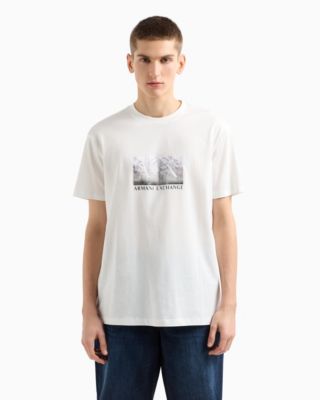 Мужская футболка A|X Armani Exchange с коротким рукавом и круглым вырезом с логотипом пальмового дерева и графическим рисунком