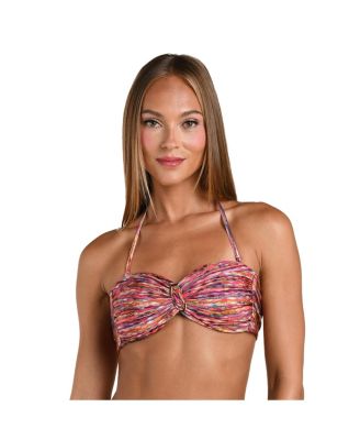 Sunshine 79 Женский бикини-бандо Shimmer Ripple Twist Bandeau Top multi