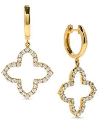 Серьги Macy's Diamond Drop 0,33 карат, 14K, золотые